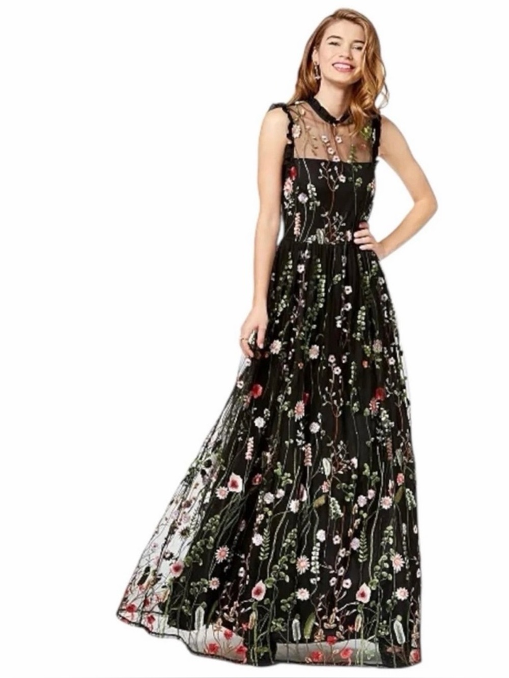 City Studio Floral Embroidered Gown Size 16 W